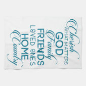 Cherish What matter Blauwgroen Theedoek (Horizontaal)