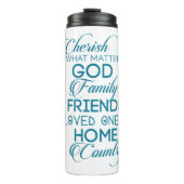 Cherish What matter Blauwgroen Thermosbeker (Voorkant)