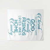 Cherish What matter Blauwgroen Wandkleed (Voorkant (horizontaal))