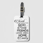 Cherish What Matters Bagagelabel (Voorkant (verticaal))