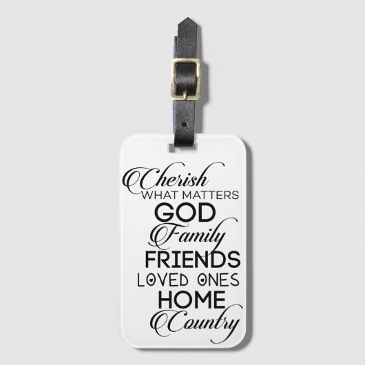 Cherish What Matters Bagagelabel (Voorkant (verticaal))