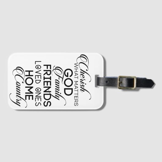 Cherish What Matters Bagagelabel (Voorkant (horizontaal))