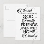 Cherish What Matters Briefkaart (Voorkant / Achterkant)