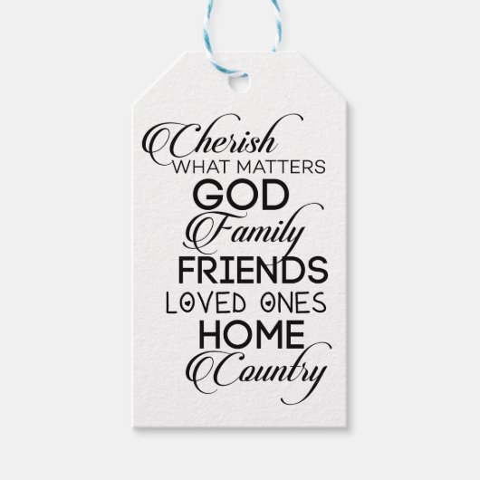 Cherish What Matters Cadeaulabel (Voorkant)