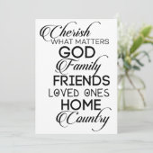 Cherish What Matters Feestdagenkaart (Staand voorkant)