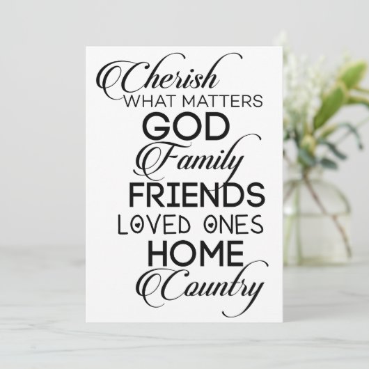 Cherish What Matters Feestdagenkaart (Staand voorkant)