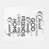 Cherish What Matters Fleece Deken (Voorkant (Horizontaal))