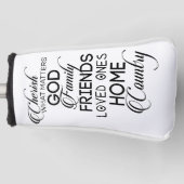 Cherish What Matters Golfheadcover (Voorkant)