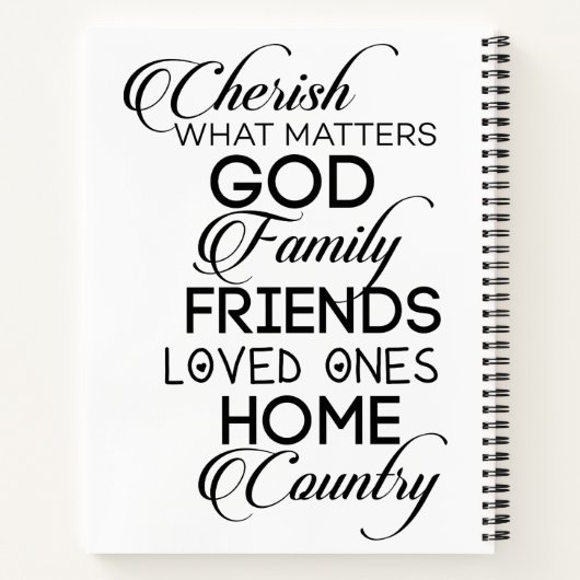 Cherish What Matters Notitieboek (Achterkant)