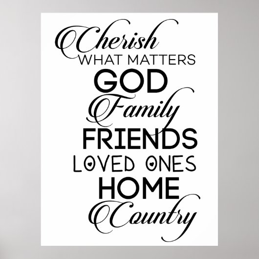 Cherish What Matters Poster (Voorkant)