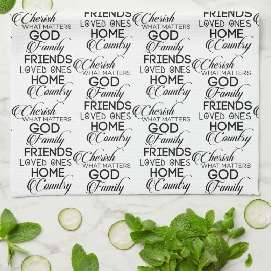 Cherish What Matters Theedoek (Gevouwen)