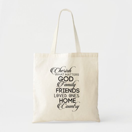 Cherish What Matters Tote Bag (Voorkant)