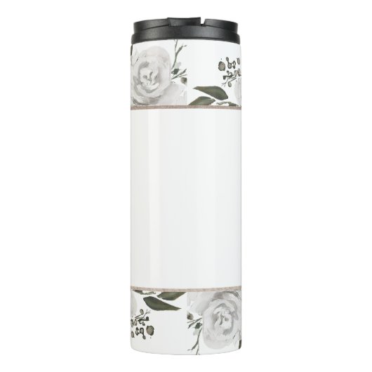  Cherish White Bloemen Moeder van de bruidegom Thermosbeker (Achterkant)