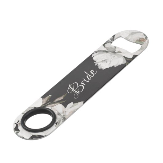  Cherish White Bloemen & Rozen Elegant Bride Speed Flessenopener (Voorkant Gekanteld)