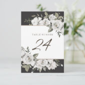  Cherish White Bloemen Tafel Nummers Kaart (Staand voorkant)