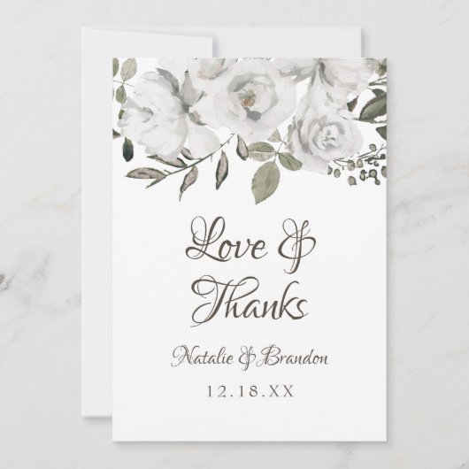 Cherish White Bruiloft Liefde en Bedankt (Voorkant)