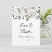 Cherish White Bruiloft Liefde en Bedankt (Staand voorkant)