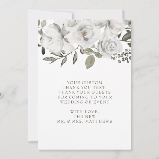Cherish White Bruiloft Liefde en Bedankt (Achterkant)