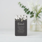 Cherish White Floral bruiloft Details Informatiekaartje (Staand voorkant)