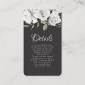 Cherish White Floral bruiloft Details Informatiekaartje (Voorkant)