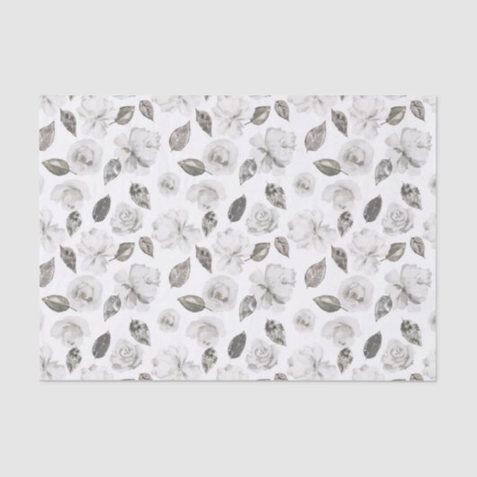  Cherish White Floral bruiloft Tissuepapier (Voorkant)