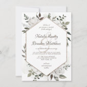  Cherish White Floral Hexagon Bruiloft Kaart (Voorkant)