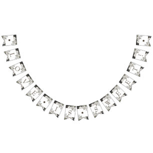  Cherish White Floral Love is Sweet Wedding Vlaggetjes