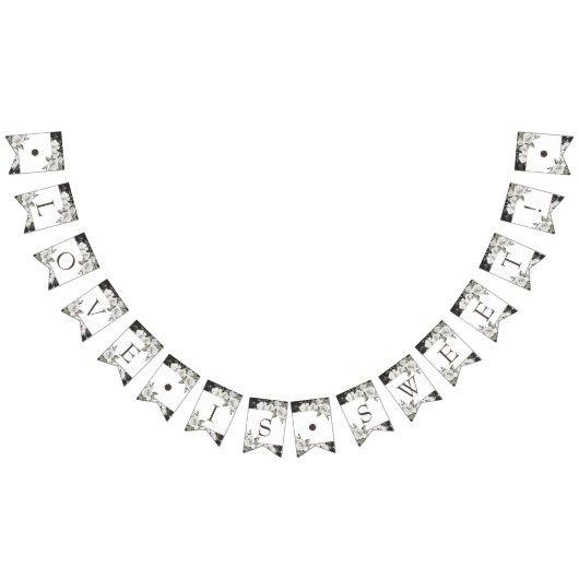 Cherish White Floral Love is Sweet Wedding Vlaggetjes (Alle)