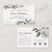 Cherish White Floral & Roos Gold Visitekaartje (Voorkant / Achterkant)