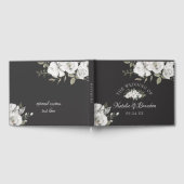  Cherish White Floral & Roos Gold Wedding Gastenboek (Volledig)