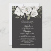 Cherish White Floral & Roos Gold Wedding Kaart (Voorkant)
