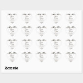 Cherish White Floral & Rozen Save the Date Hart Sticker (Vel)