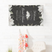  Cherish White Floral Vrijgezellenfeest Welkom Spandoek (Insitu)