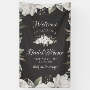 Cherish White Floral Vrijgezellenfeest Welkom Spandoek