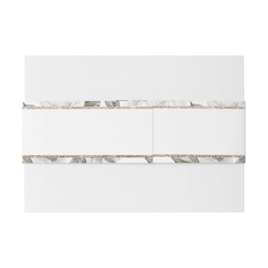  Cherish White Floral Wedding Monogram Uitnodigingen Wikkel (Achterkant Voorbeeld)