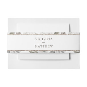  Cherish White Floral Wedding Monogram Uitnodigingen Wikkel