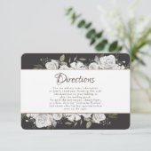 Cherish White Floral Wedding Routebeschrijving Informatiekaartje (Staand voorkant)