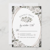  Cherish White Floral Wedding RSVP Kaart (Voorkant)