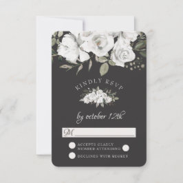 Cherish White Floral Wedding RSVP Reageer