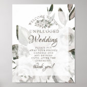 Cherish White Unplugged Wedding Table Sign Poster (Voorkant)