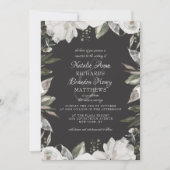 Cherish Wit Bloemen & Roos Border Bruiloft Kaart (Voorkant)