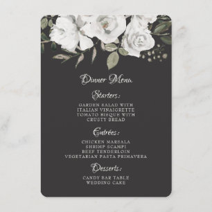  Cherish Wit Bloemen & Roos Goud Diner Menu