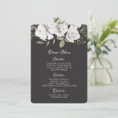 Cherish Wit Bloemen & Roos Goud Diner Menu (Staand voorkant)
