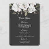  Cherish Wit Bloemen & Roos Goud Diner Menu (Voorkant)