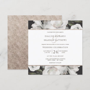 Cherish Wit Bloemen & Roos Trouwplein Kaart