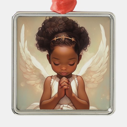 Cherished Black Angel Spirit Metalen Ornament (Voorkant)