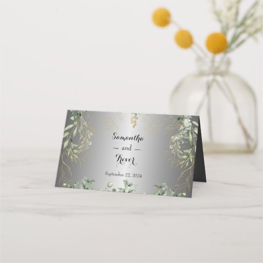 Cherished Blooms: zilveren accenten en vergulde ri Plaatskaartje (Achterkant)