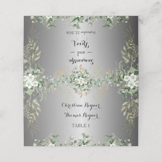 Cherished Blooms: zilveren accenten en vergulde ri Plaatskaartje (Buitenkant ongevouwen)