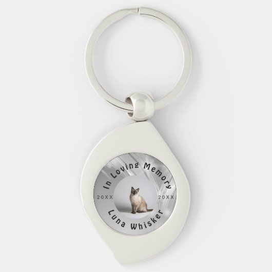 Cherished Cat Photo Memory Frame Art Sleutelhanger (Voorkant)