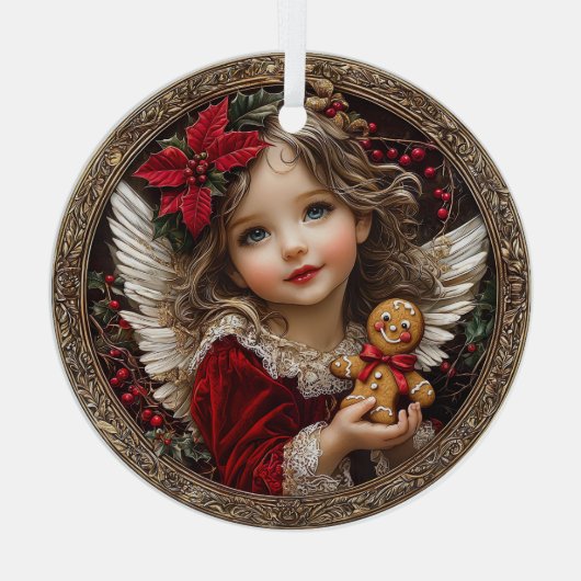 Cherished Cheer – Angel of Gingerbread Joy Glas Ornament (Achterkant)